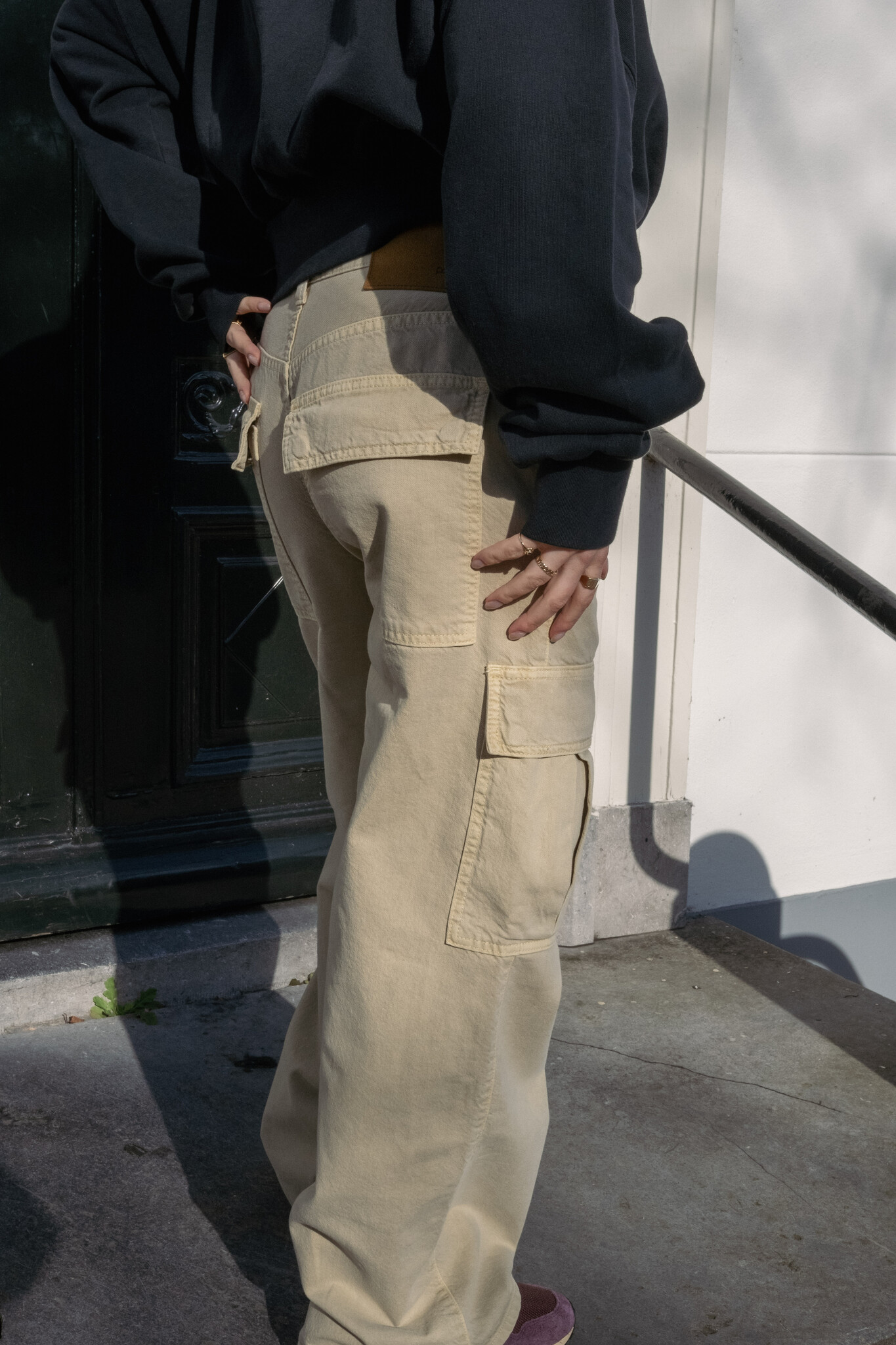 Haikure Charlize twill pants Barley