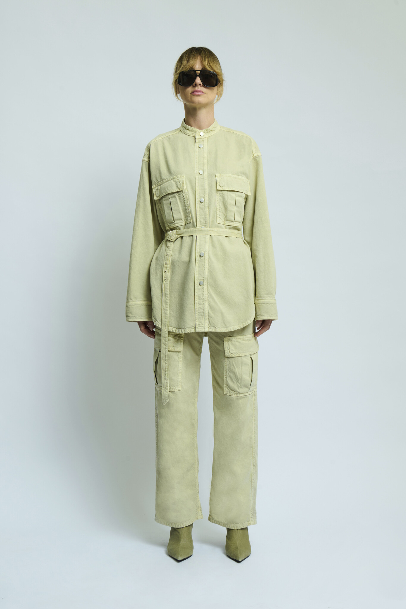 Haikure Ivonne twill shirt Barley