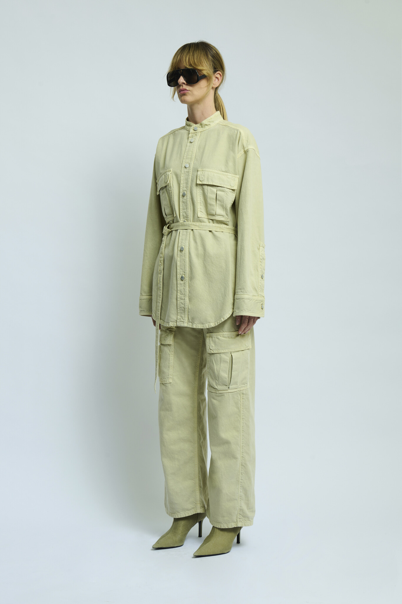 Haikure Ivonne twill shirt Barley