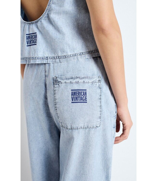 American Vintage PAY10BE pants Blue snow