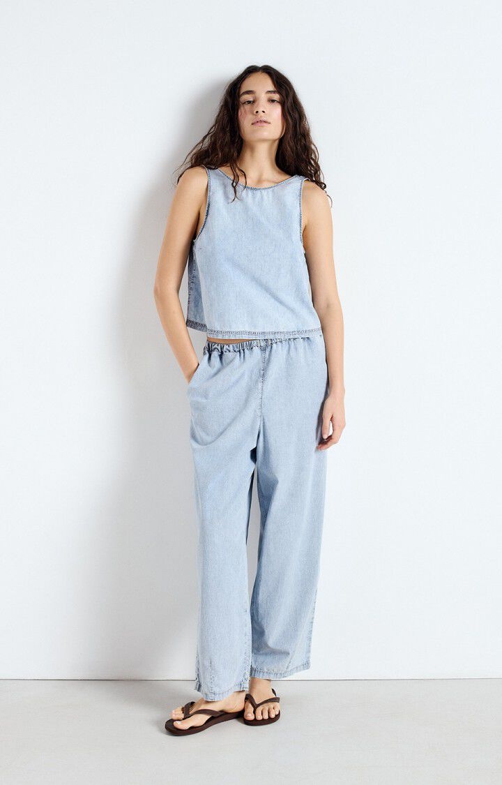 American Vintage PAY10BE pants Blue snow