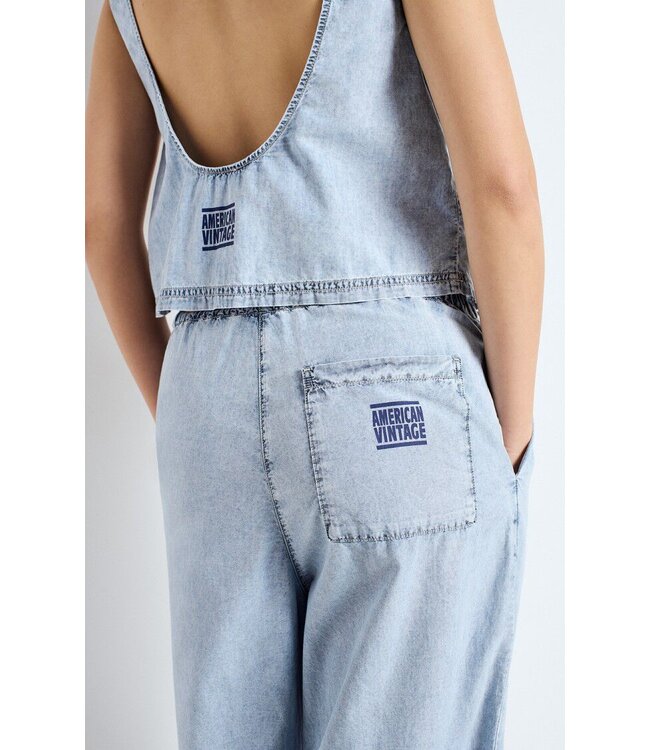 American Vintage PAY10BE pants Blue snow