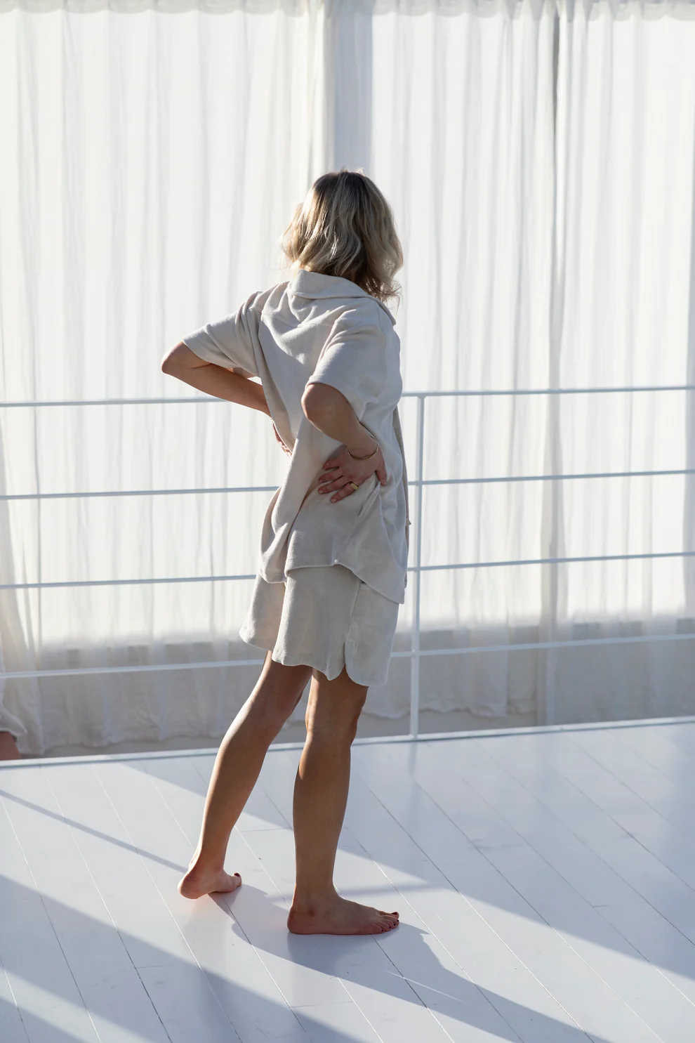 BONGUSTA Naram gym shorts Moonbeam