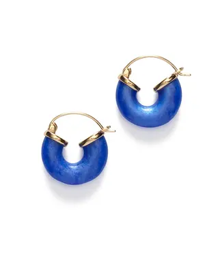 Anni Lu Petit swell hoop oorbellen Deep blue