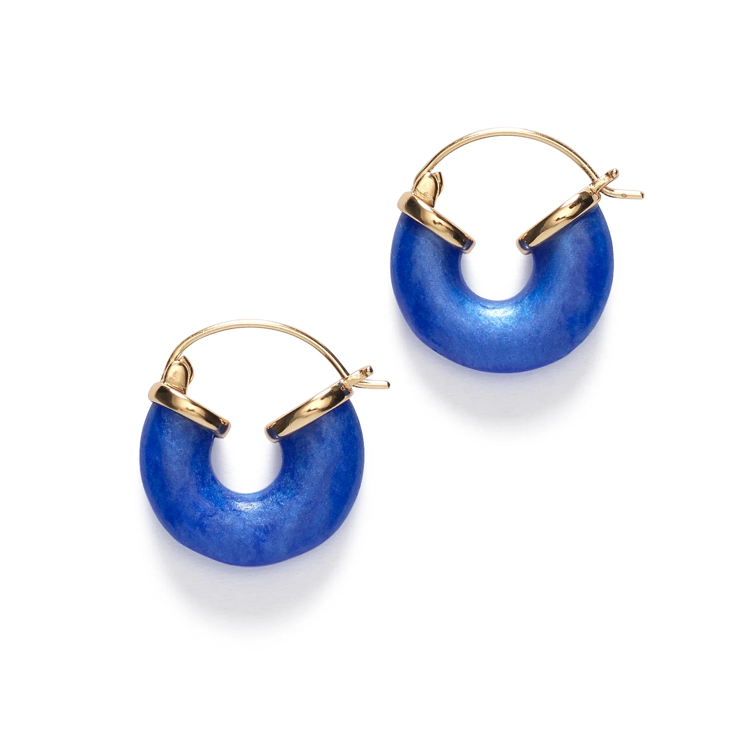 Anni Lu Petit swell hoop oorbellen Deep blue