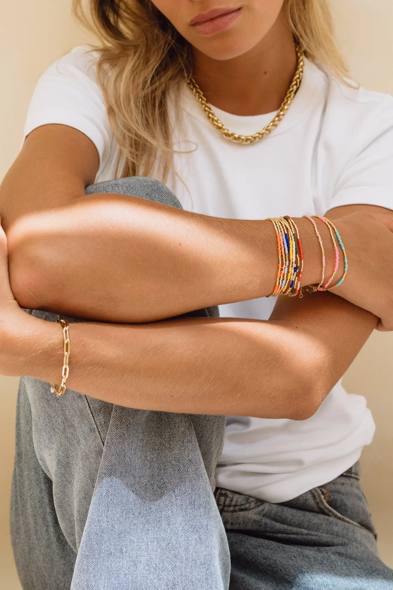 Anni Lu Asym armband  Peach