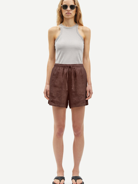 Samsoe Samsoe Maren string shorts French roast