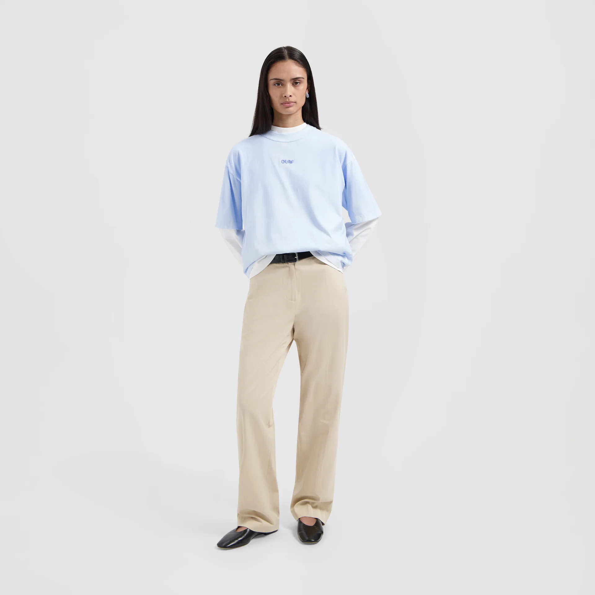 OLAF Sprayed boxy tee Surf blue