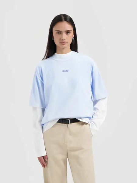 OLAF Sprayed boxy tee Surf blue