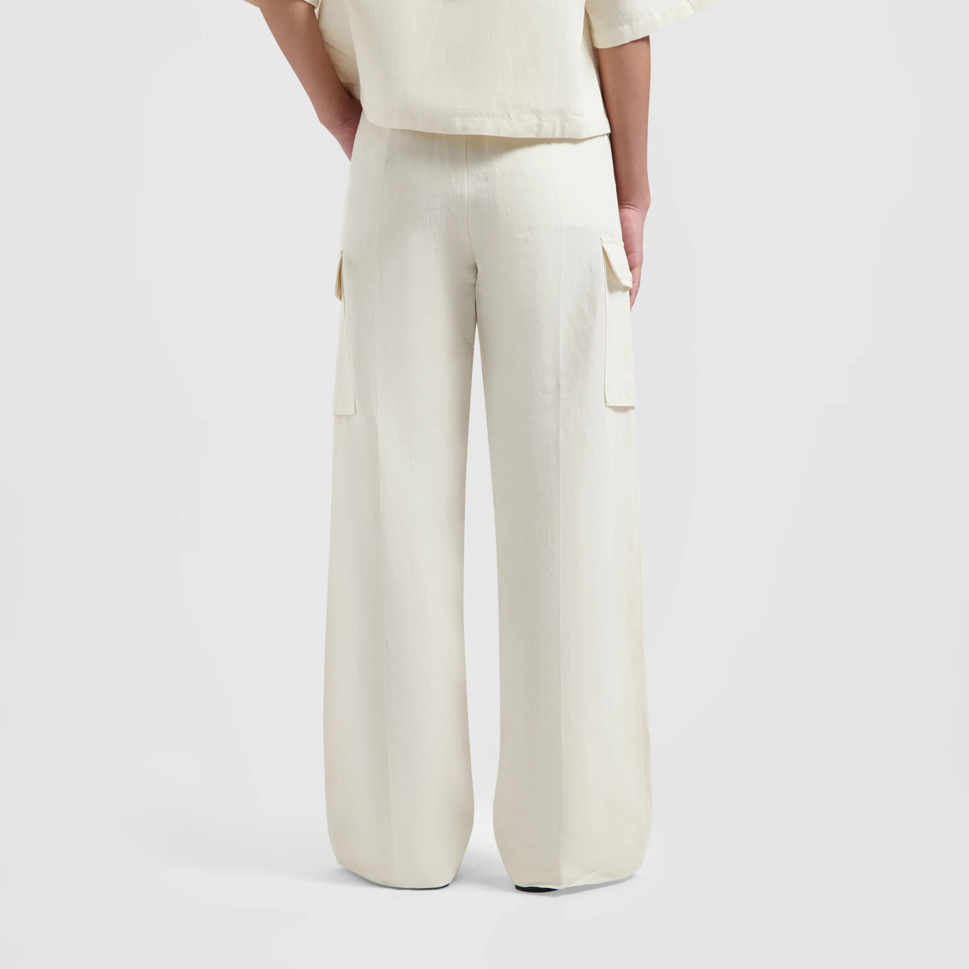 OLAF Cotton linen cargo pants Off white