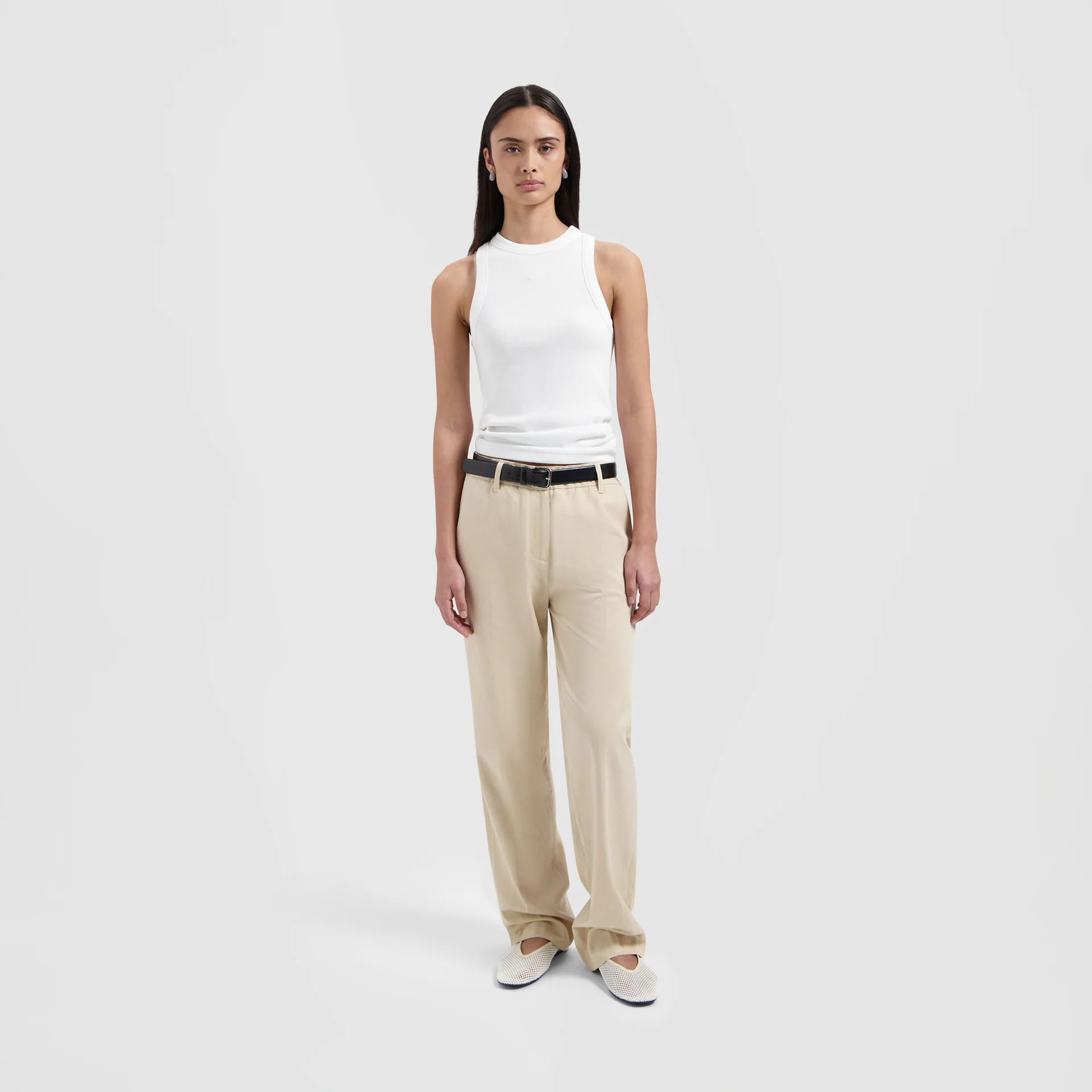 OLAF Tailored straight pants Sand