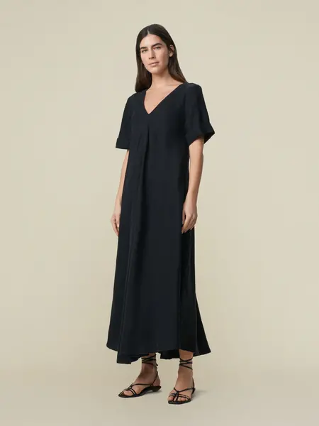 Lois Kafka linen dress Black