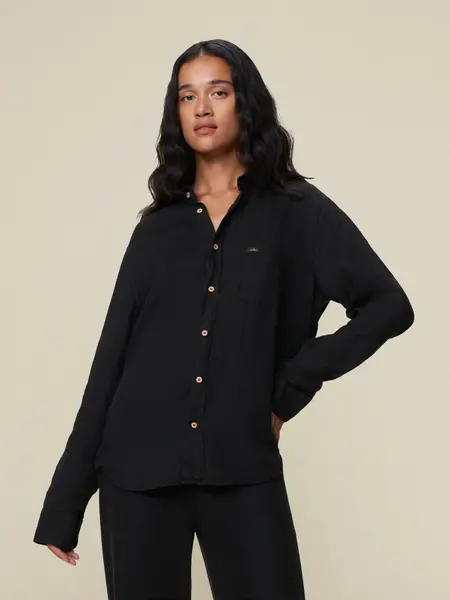 Lois Lucas linen blouse Black