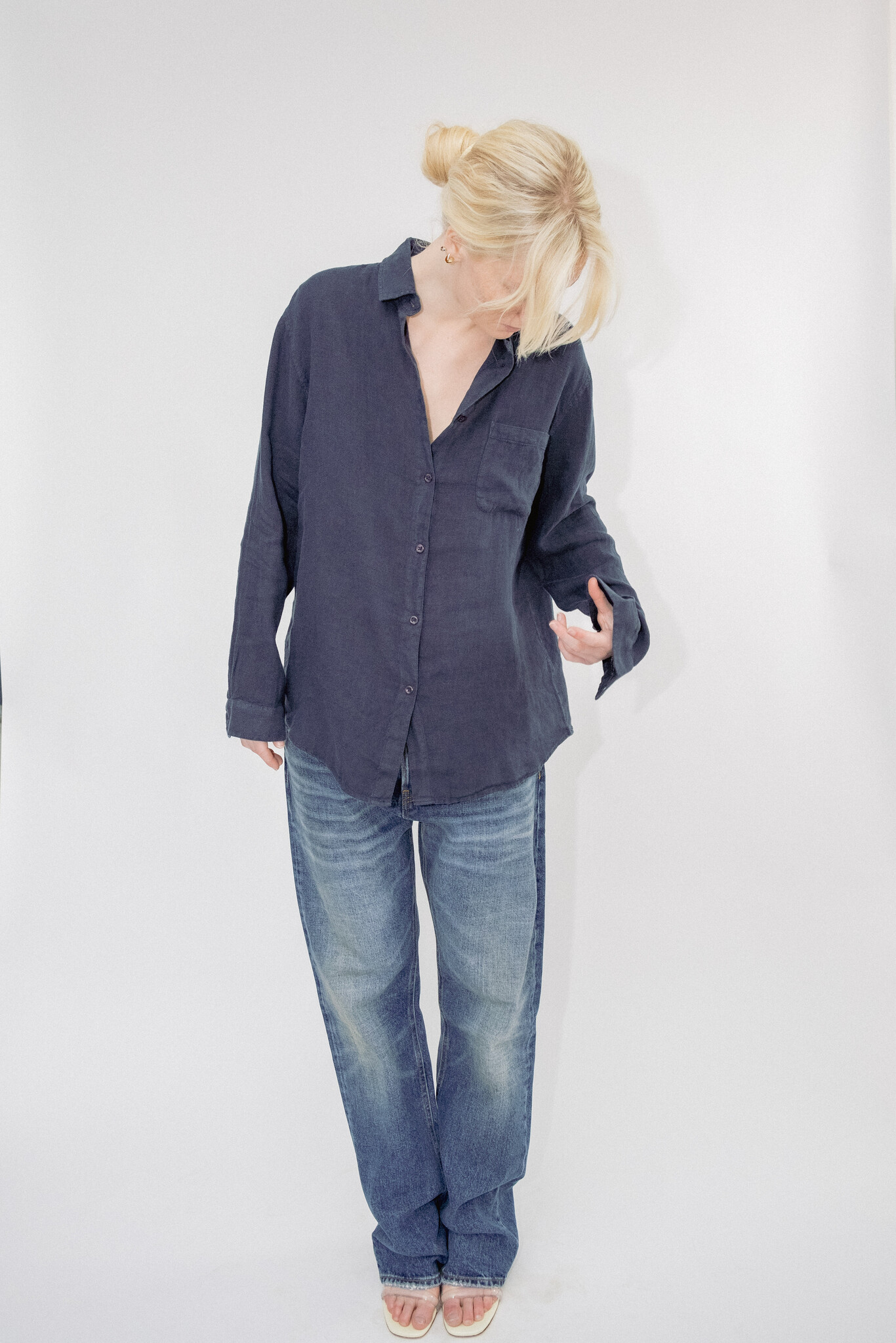 BLUE MORÉ Desert linen shirt Navy