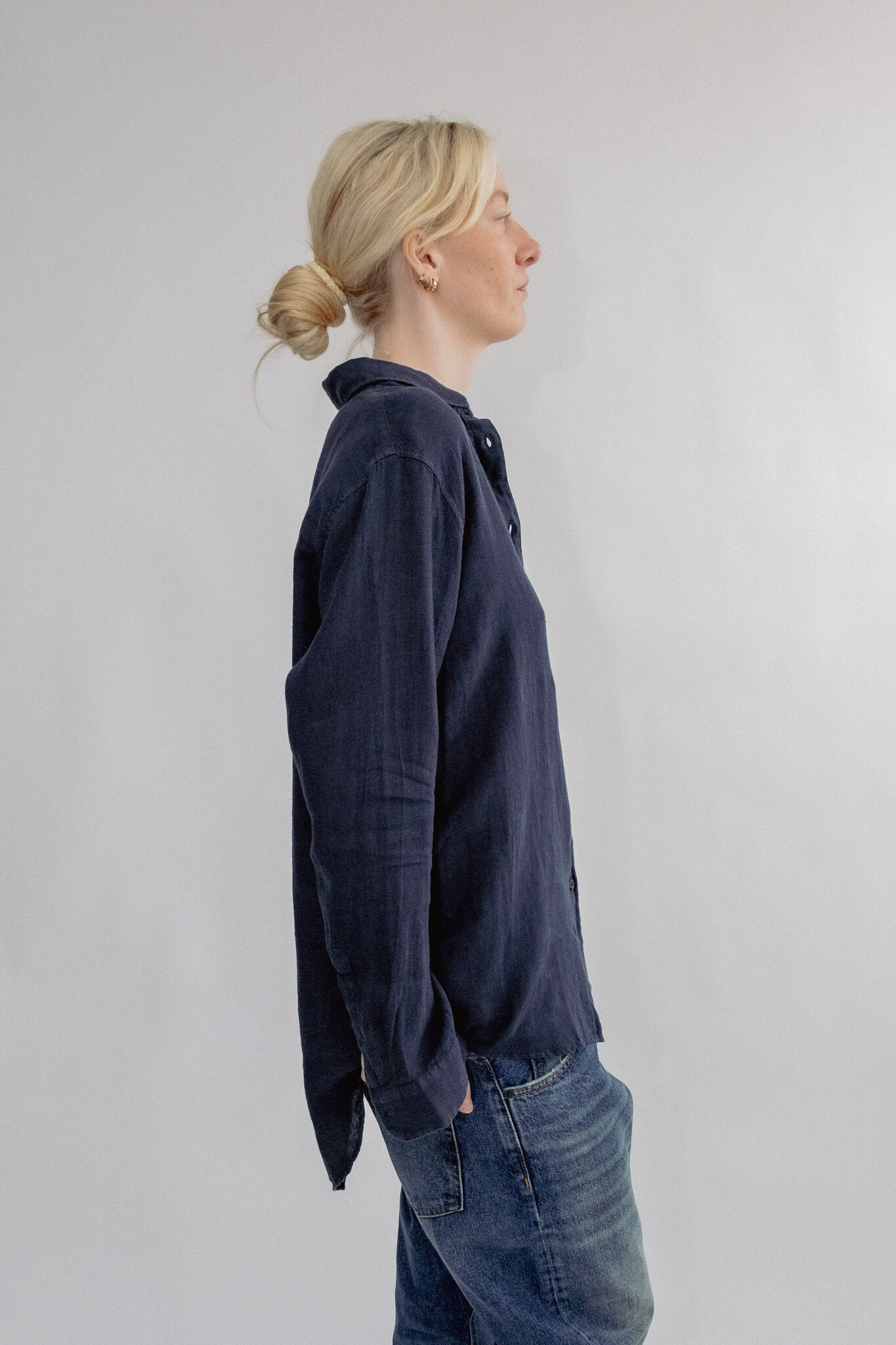 BLUE MORÉ Desert linen shirt Navy