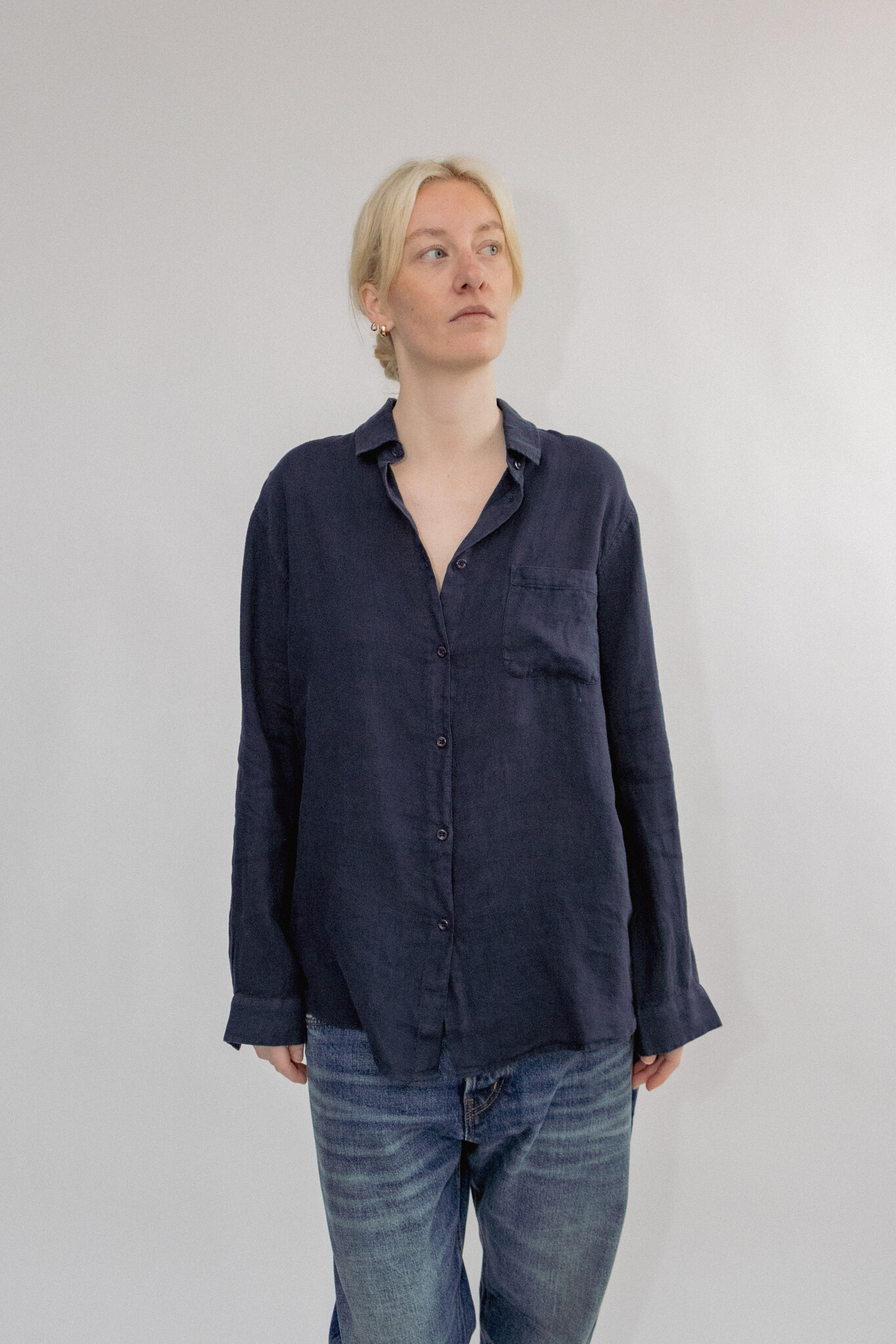 BLUE MORÉ Desert linen shirt Navy
