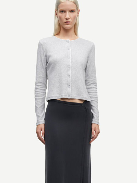 Samsoe Samsoe Sajune cardigan Light grey melange
