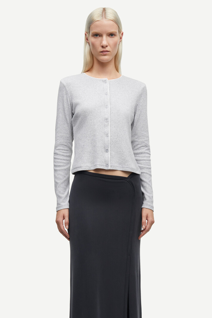 Samsoe Samsoe Sajune cardigan Light grey melange