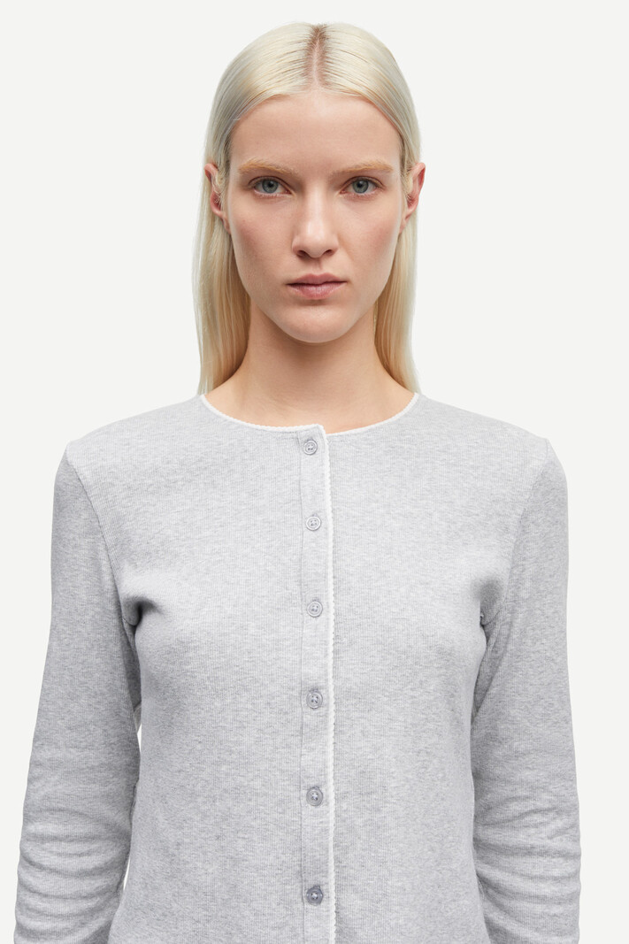 Samsoe Samsoe Sajune cardigan Light grey melange