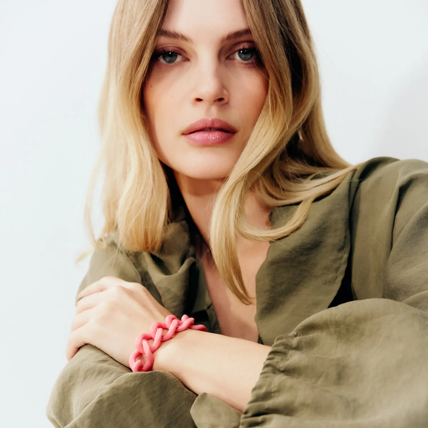 Vanessa Baroni Mini flat chain bracelet Raspberry