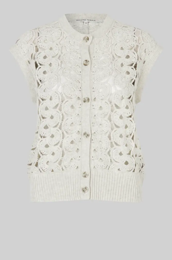 Second Female Coralie knit vest Light grey melange