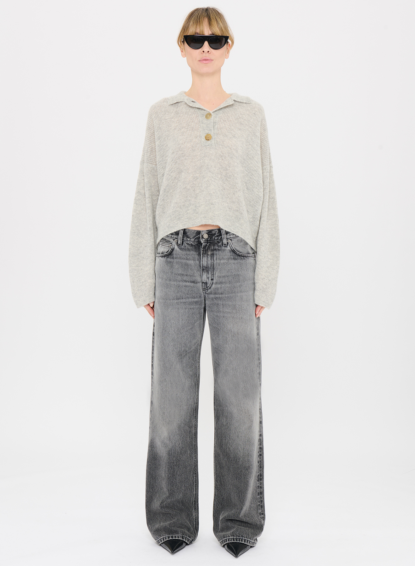 Haikure Korea jeans Flanel grey