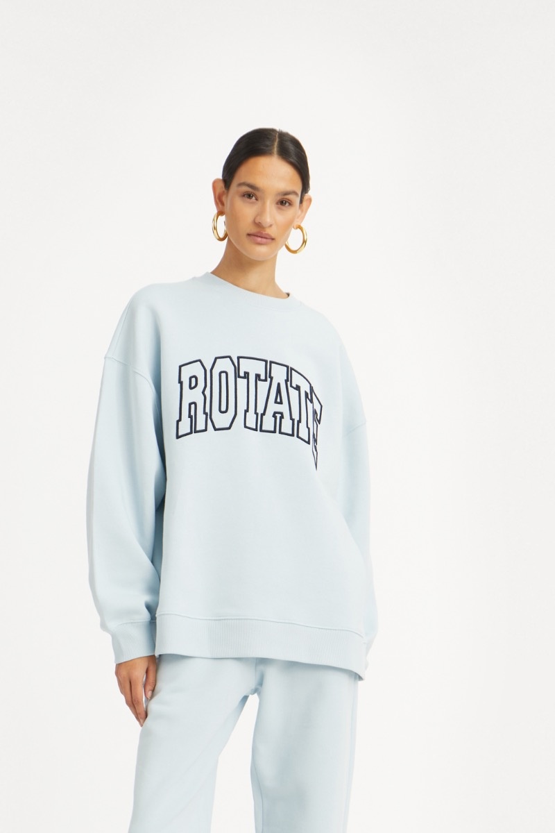 ROTATE Heavy sweat crewneck Baby blue