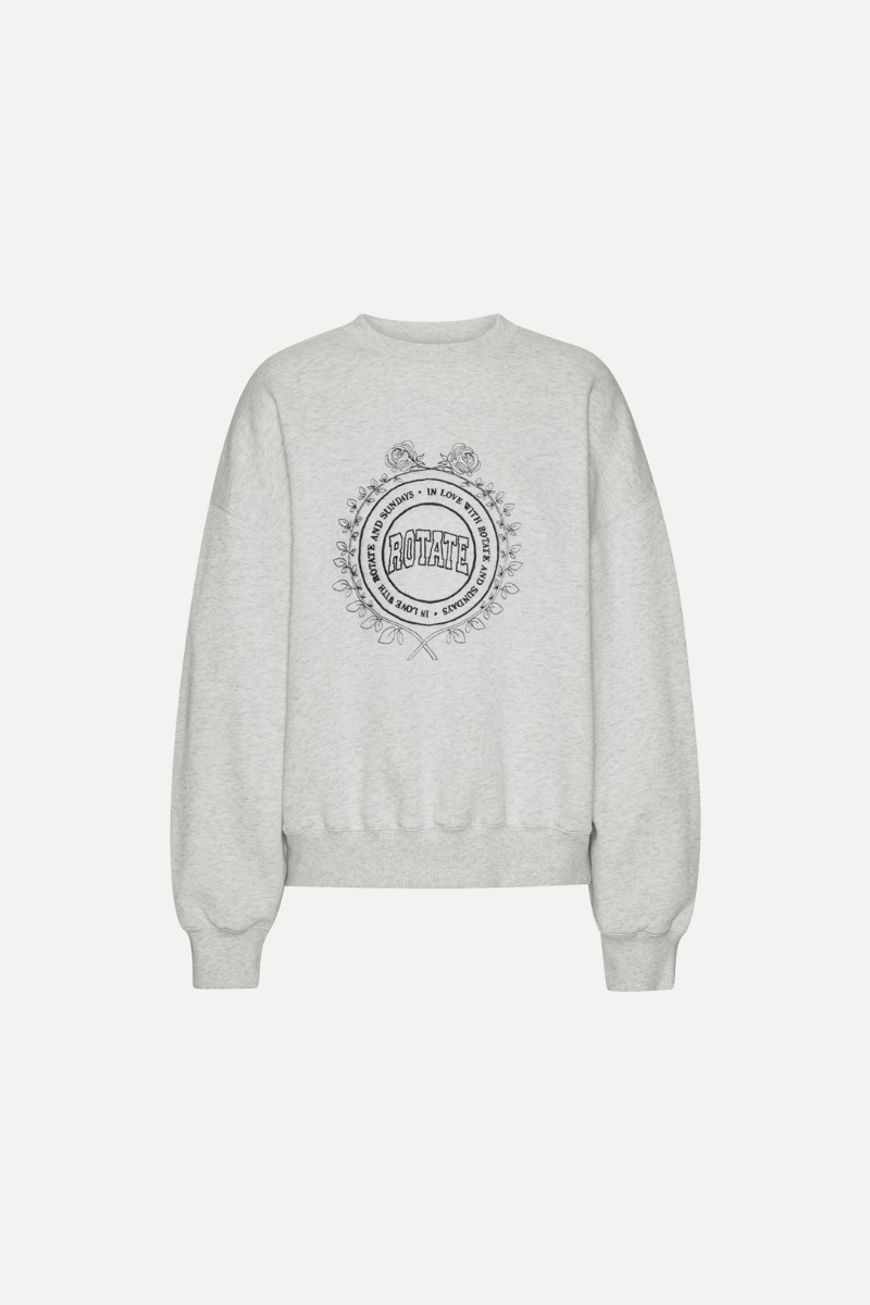 ROTATE Heavy sweat crewneck White melange