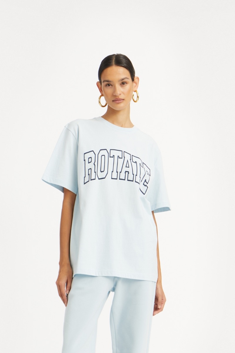 ROTATE Thin jersey T-shirt Baby blue