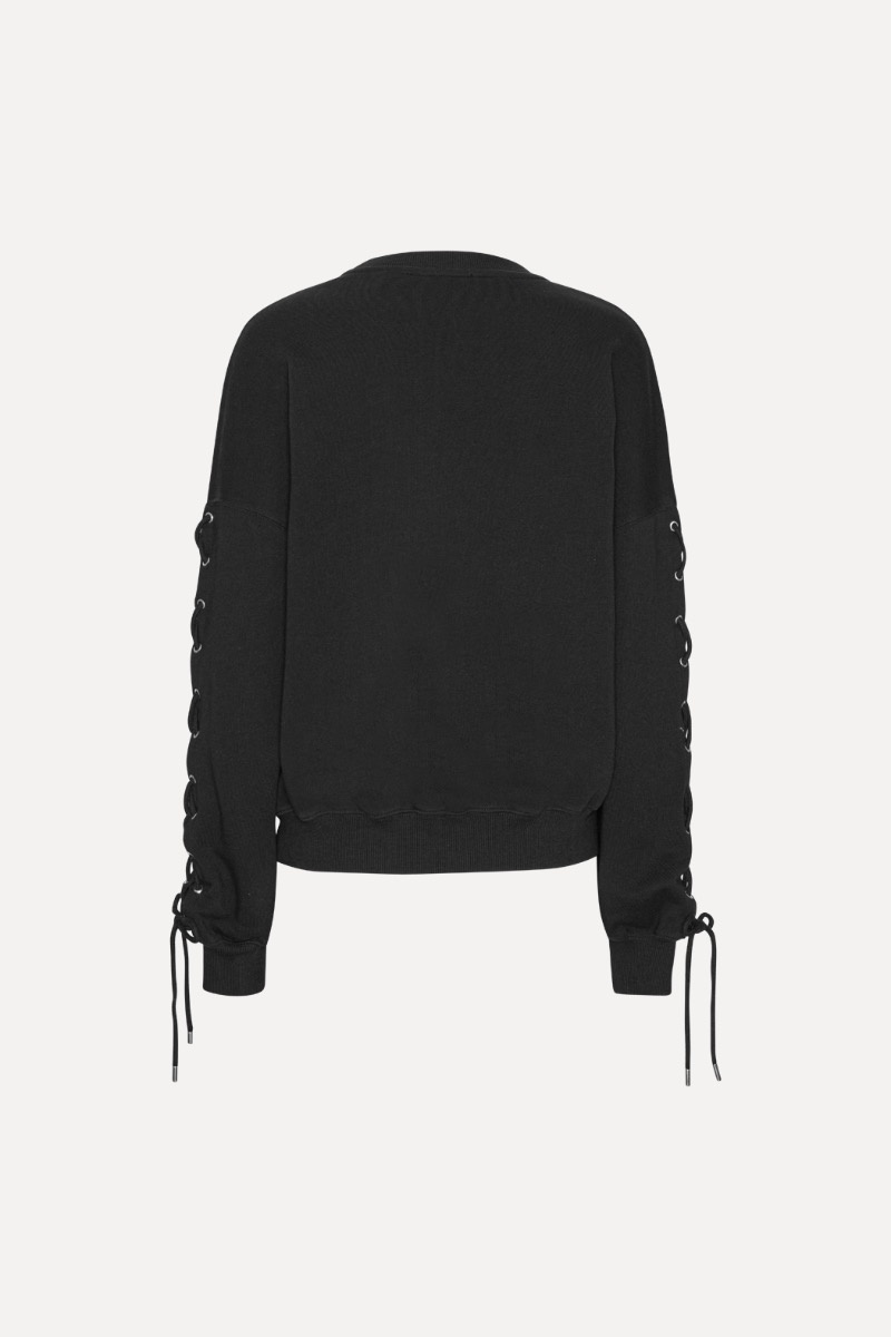 ROTATE Lacing crewneck sweater Black