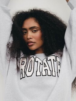 ROTATE Heavy sweat crewneck Light grey melange
