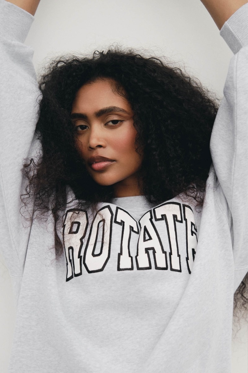 ROTATE Heavy sweat crewneck Light grey melange