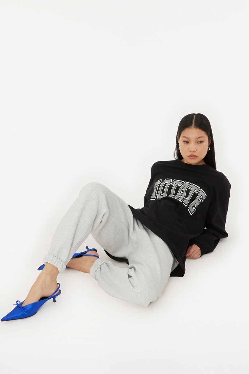 ROTATE Heavy sweatpants Light grey melange