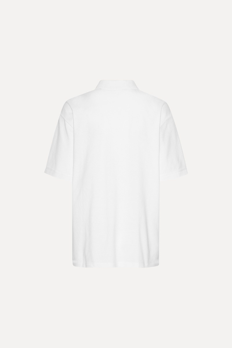 ROTATE Cotton short sleeve polo Bright white