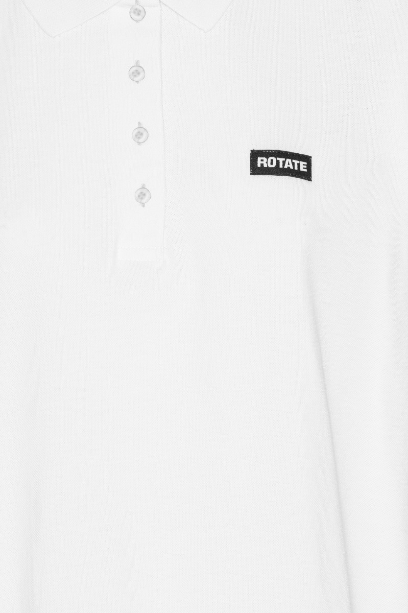 ROTATE Cotton short sleeve polo Bright white