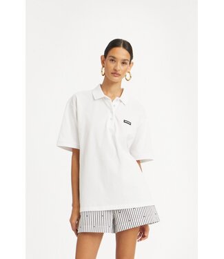 ROTATE Cotton short sleeve polo Bright white