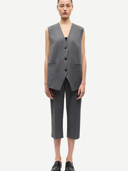 Samsoe Samsoe Sacorla trousers Dark gull gray pinstripe