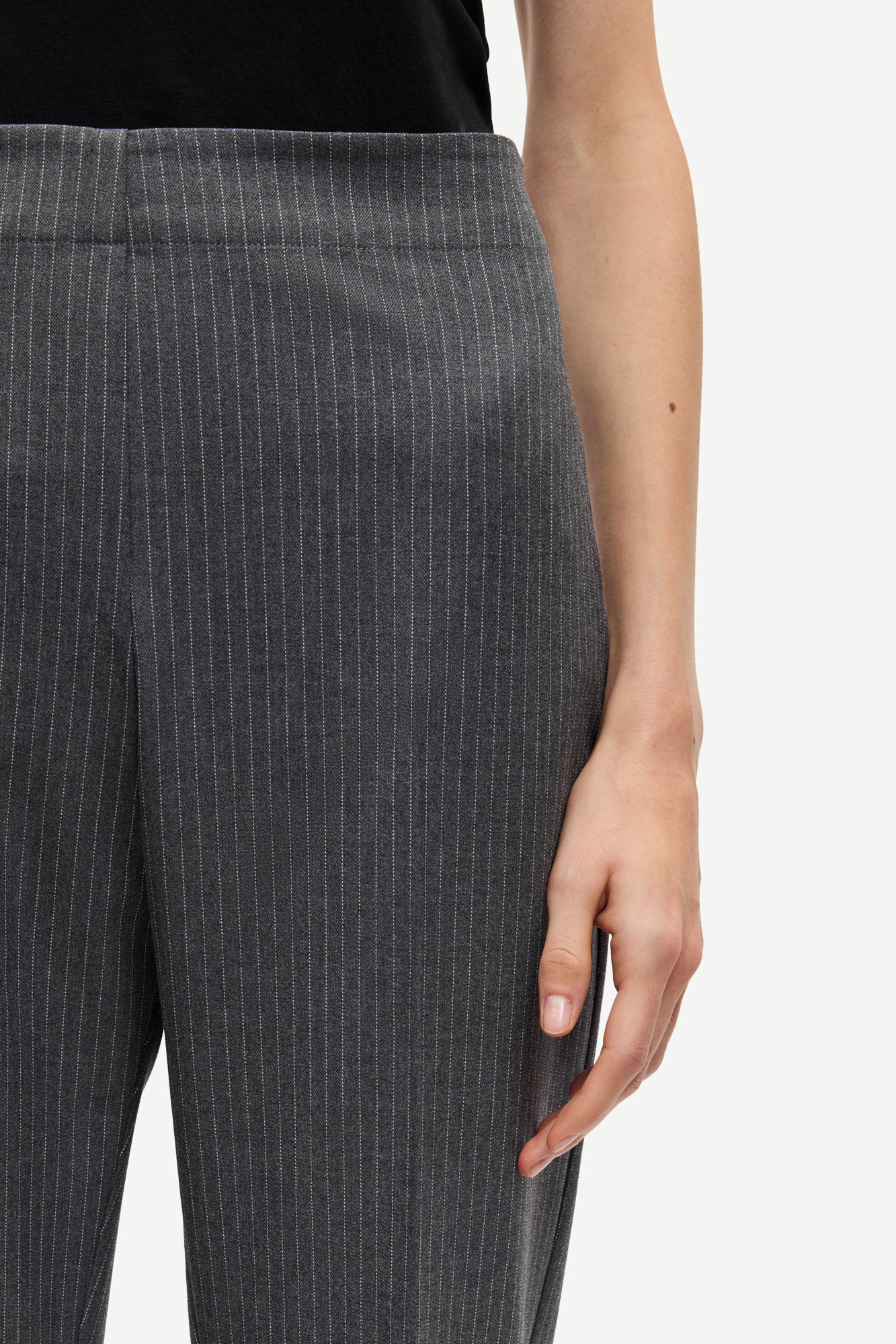 Samsoe Samsoe Sacorla trousers Dark gull gray pinstripe