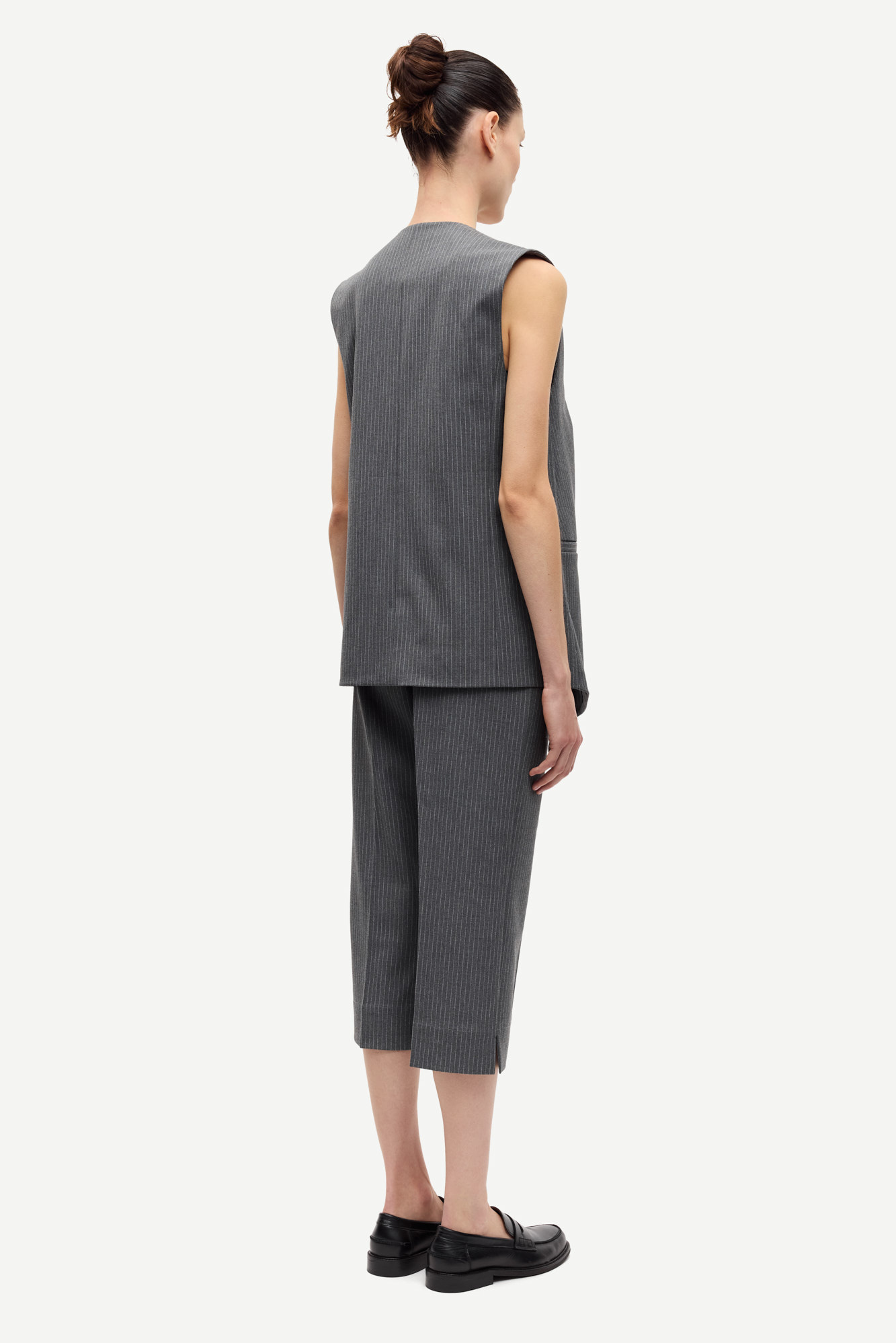 Samsoe Samsoe Saleni vest Dark gull gray pinstripe