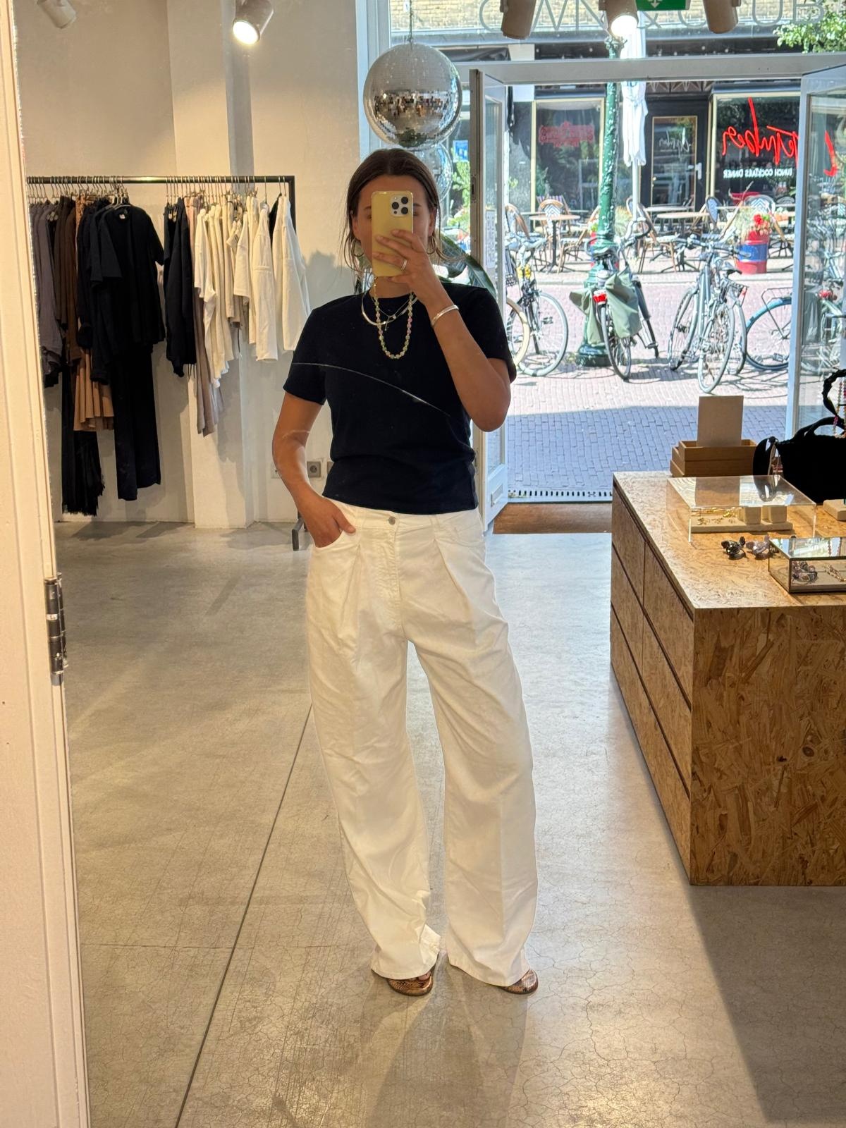 Haikure Candy twill pants White