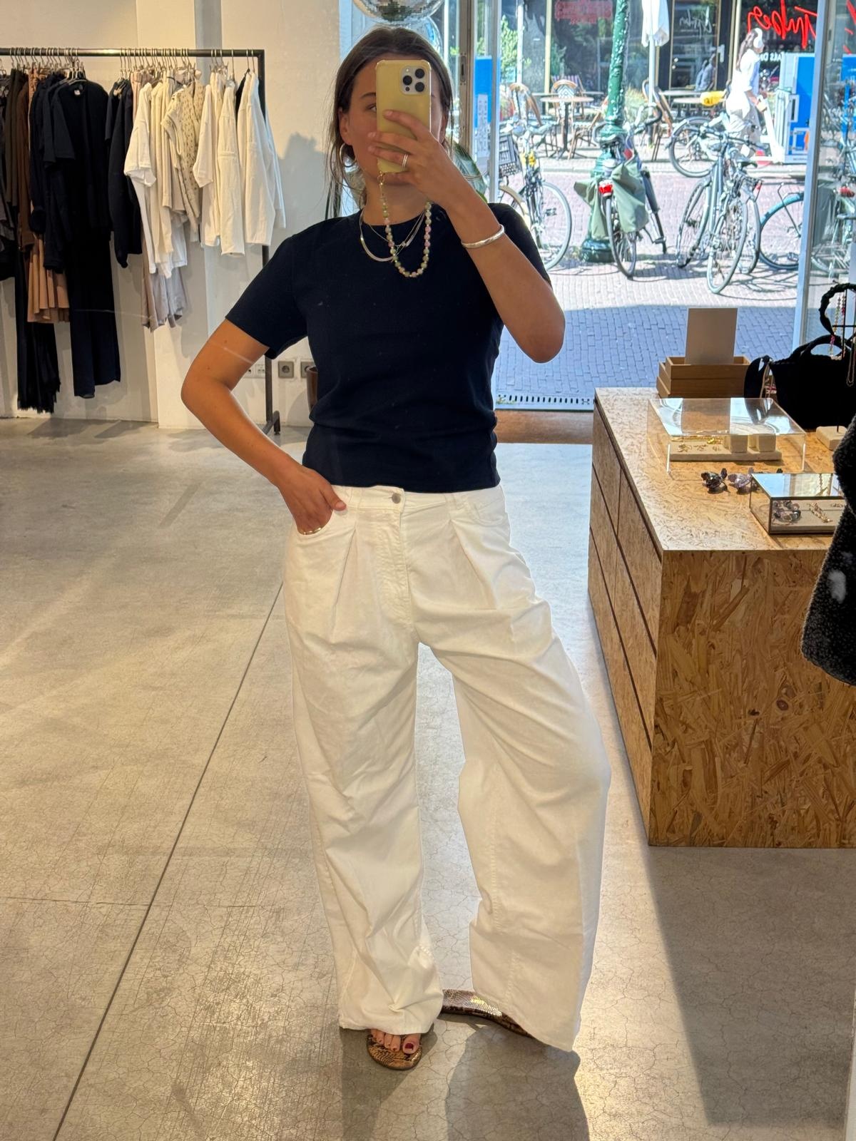Haikure Candy twill pants White