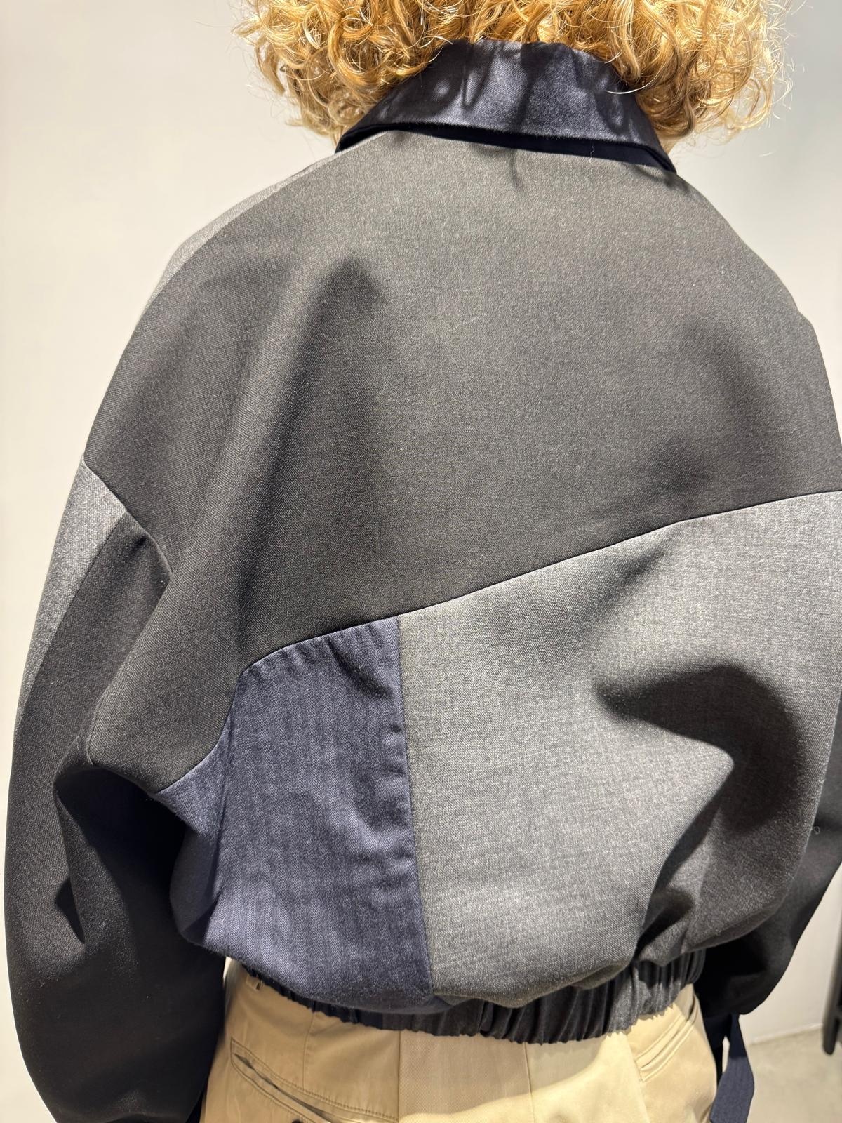 1/OFF Bomber jacket front zipper Black/Navy 01 S