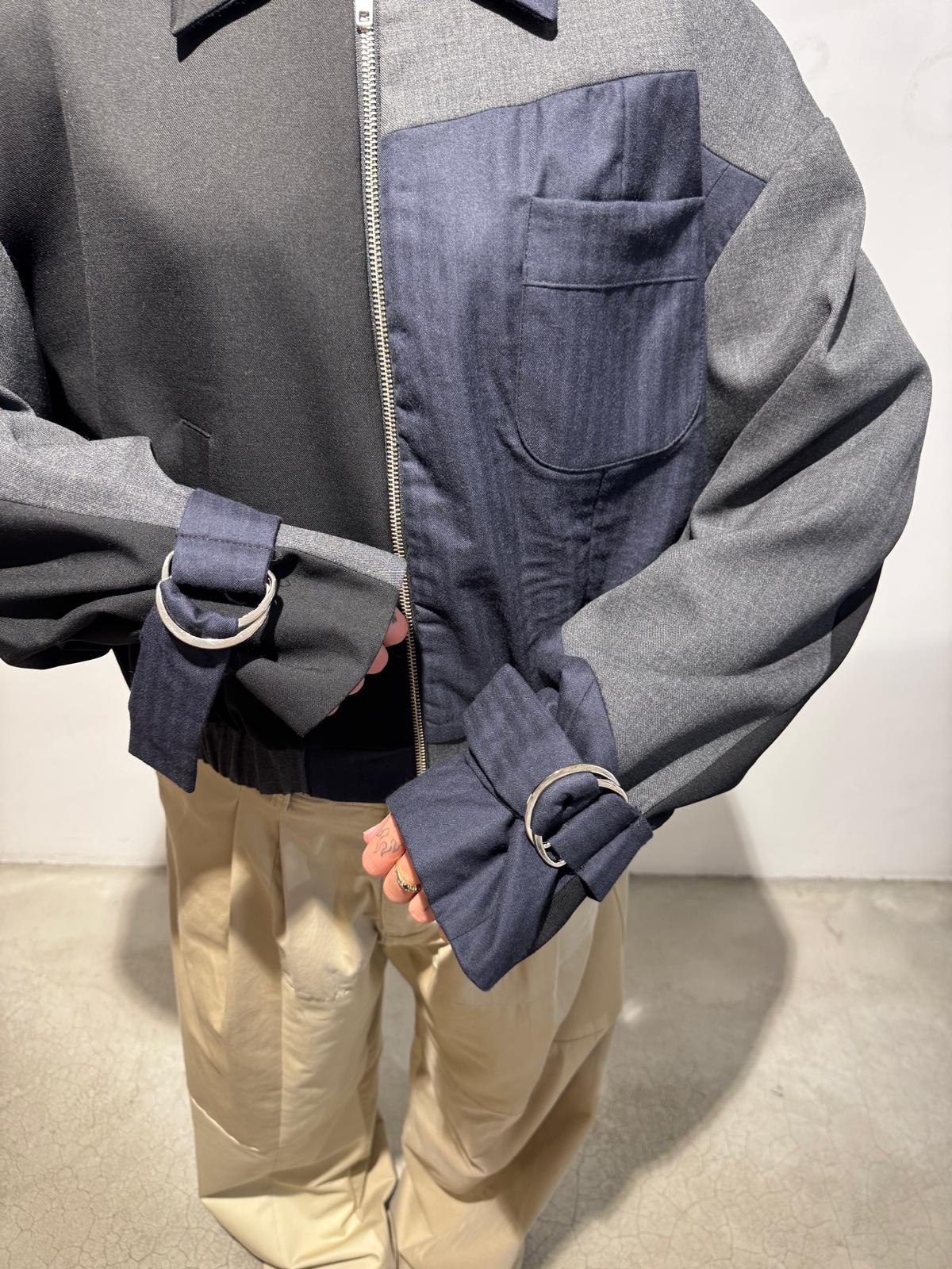 1/OFF Bomber jacket front zipper Black/Navy 01 S