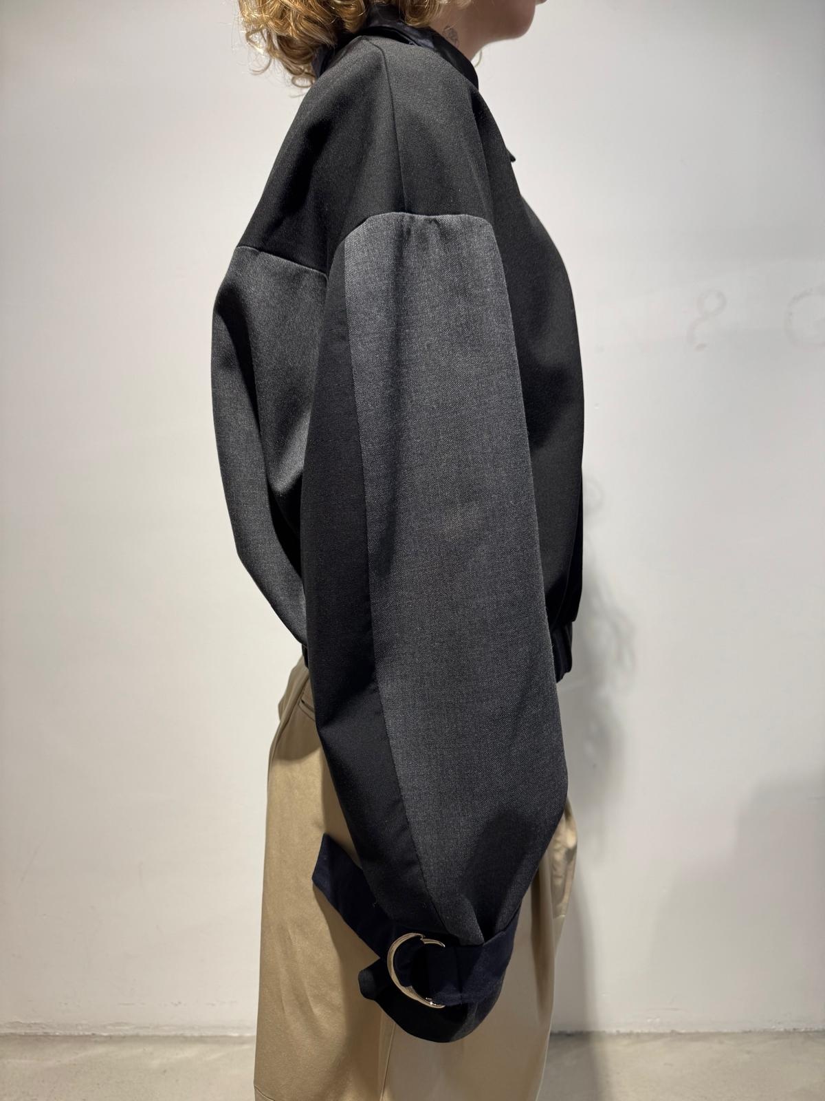 1/OFF Bomber jacket front zipper Black/Navy 01 S