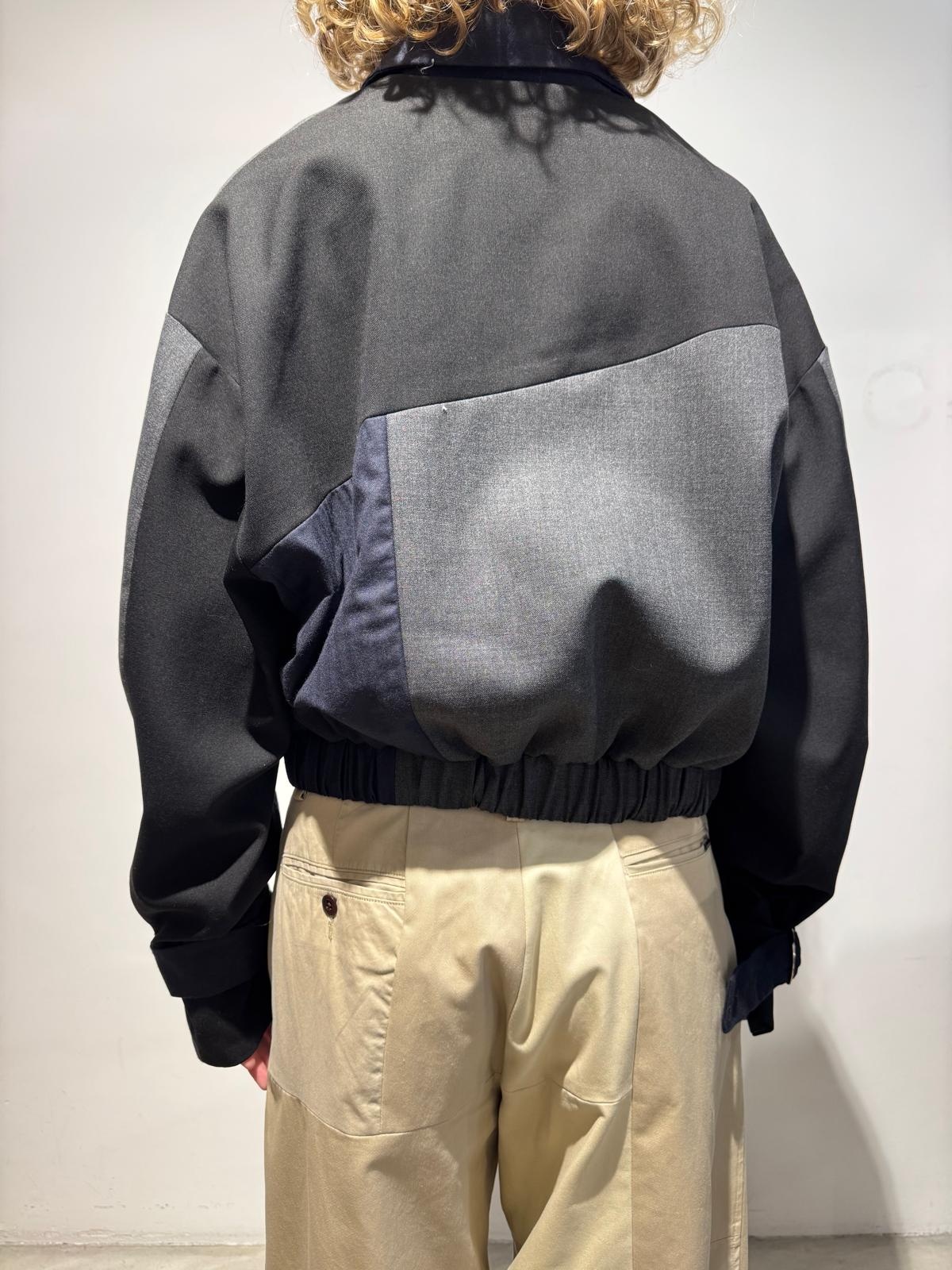 1/OFF Bomber jacket front zipper Black/Navy 01 S