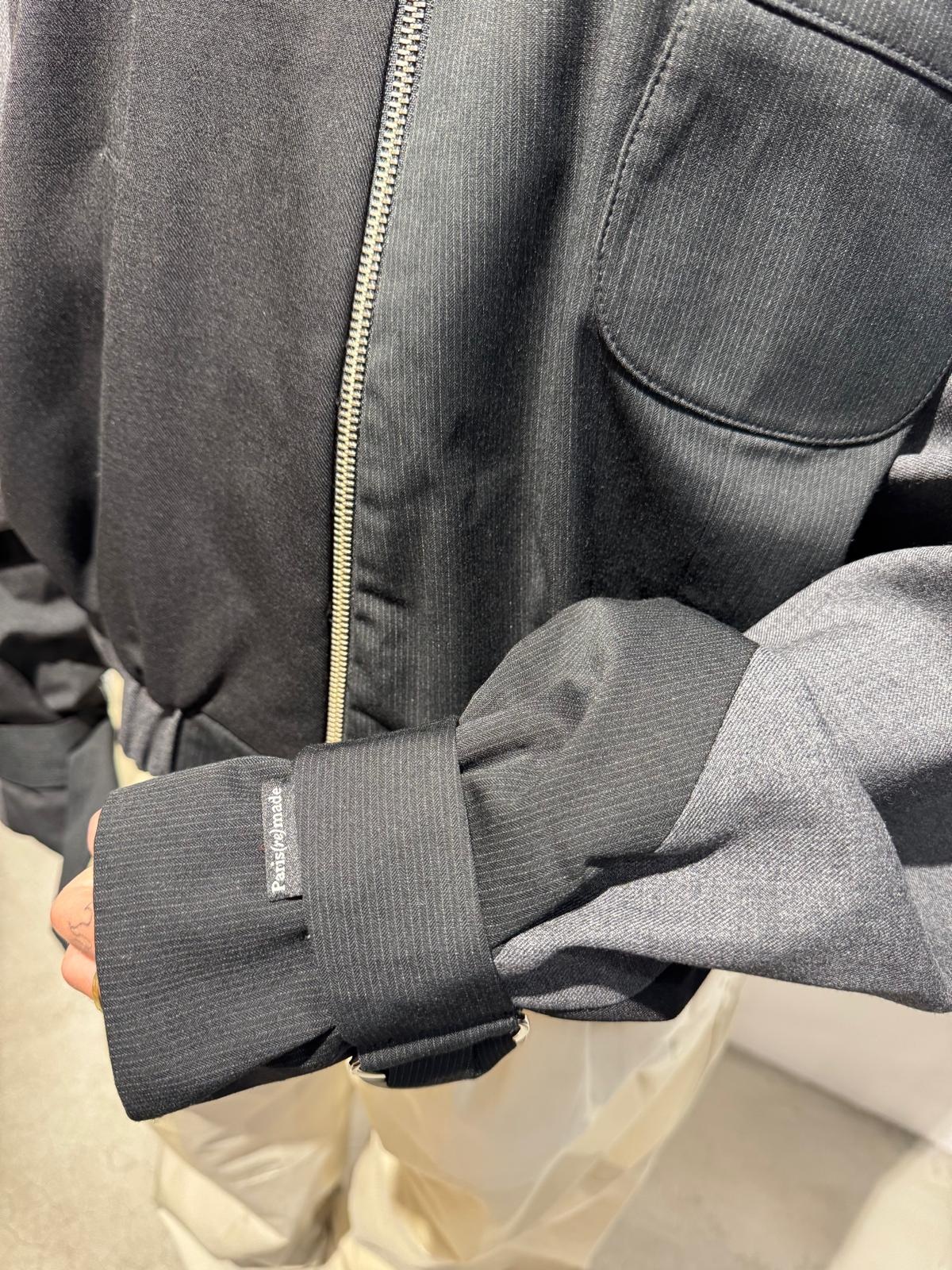 1/OFF Bomber jacket front zipper Black/Grey 01 L