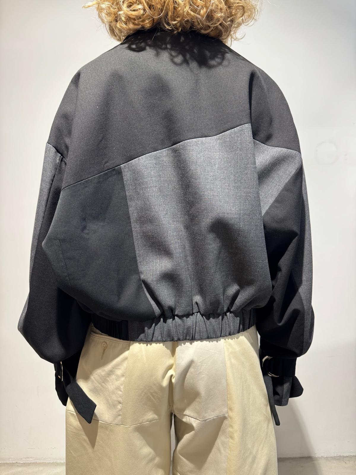 1/OFF Bomber jacket front zipper Black/Grey 01 L