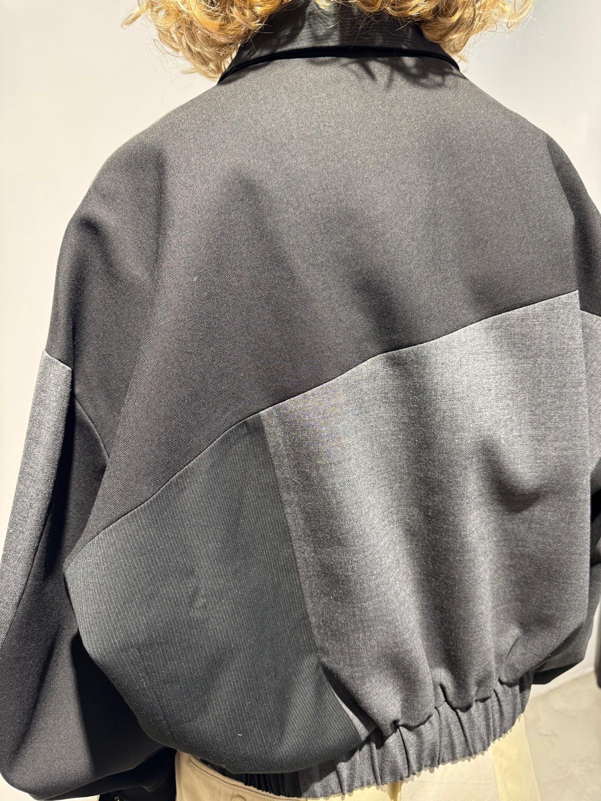 1/OFF Bomber jacket front zipper Black/Grey 01 L