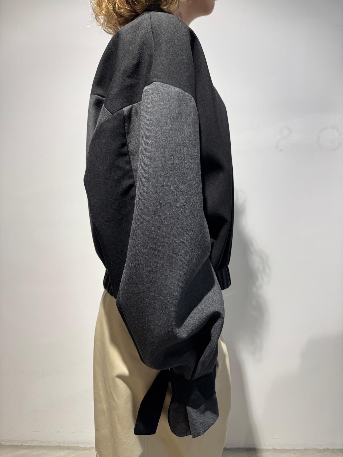 1/OFF Bomber jacket front zipper Black/Grey 01 L