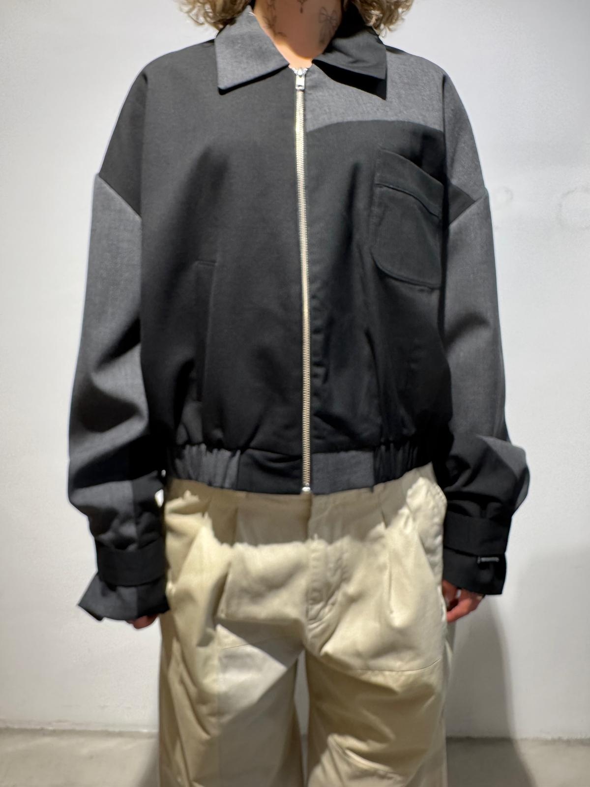 1/OFF Bomber jacket front zipper Black/Grey 01 L